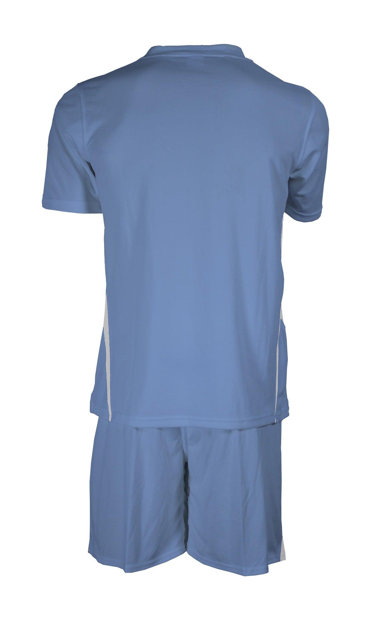 STRIKER playing strip in sky blue and white back view