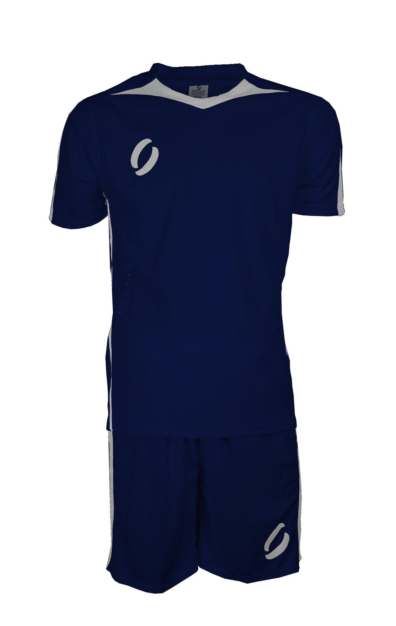 Striker playing Strip Navy and White Front View