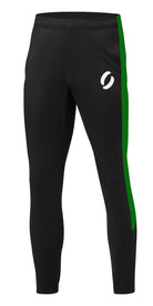 Tracksuit Pants Black with Long Green Stripe
