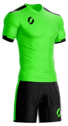 Training Kit Green Top and Black Shorts