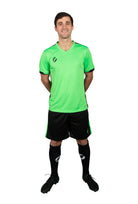 Man Modelling with the Training Kit Green and Black uniform