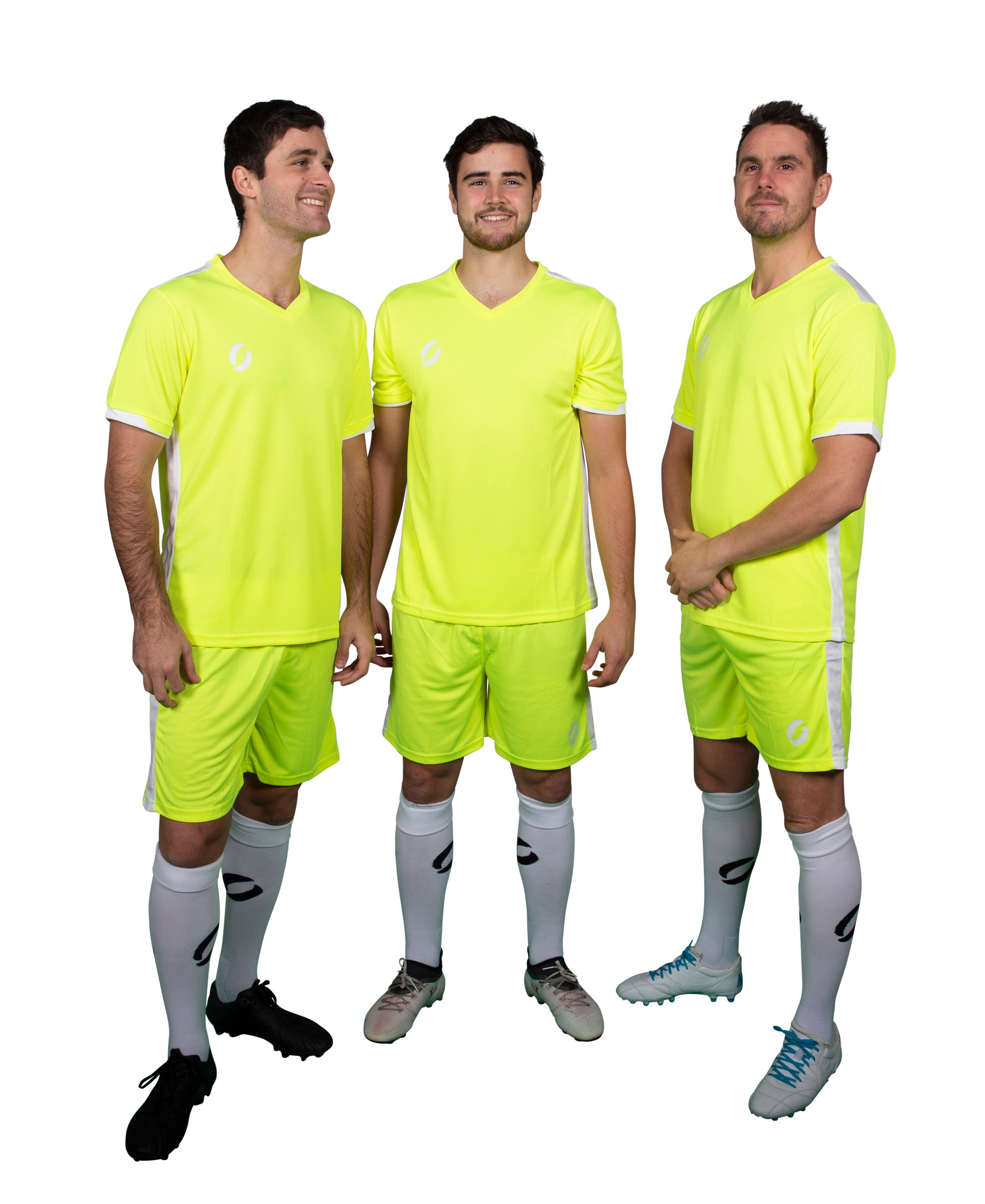 three men wearing Training Kit in Yellow and white