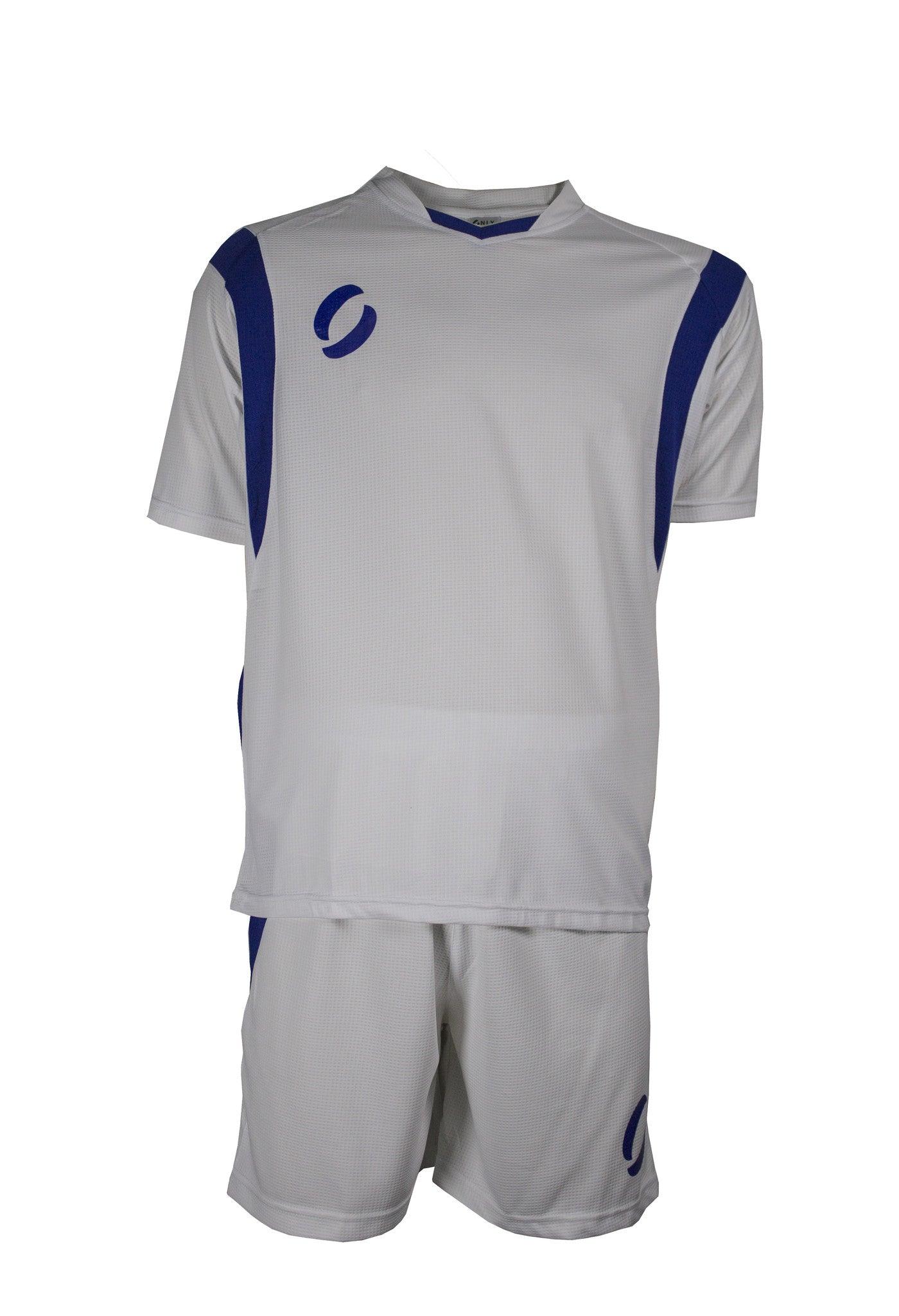 VALENCIA playing strip in White/Royal front view