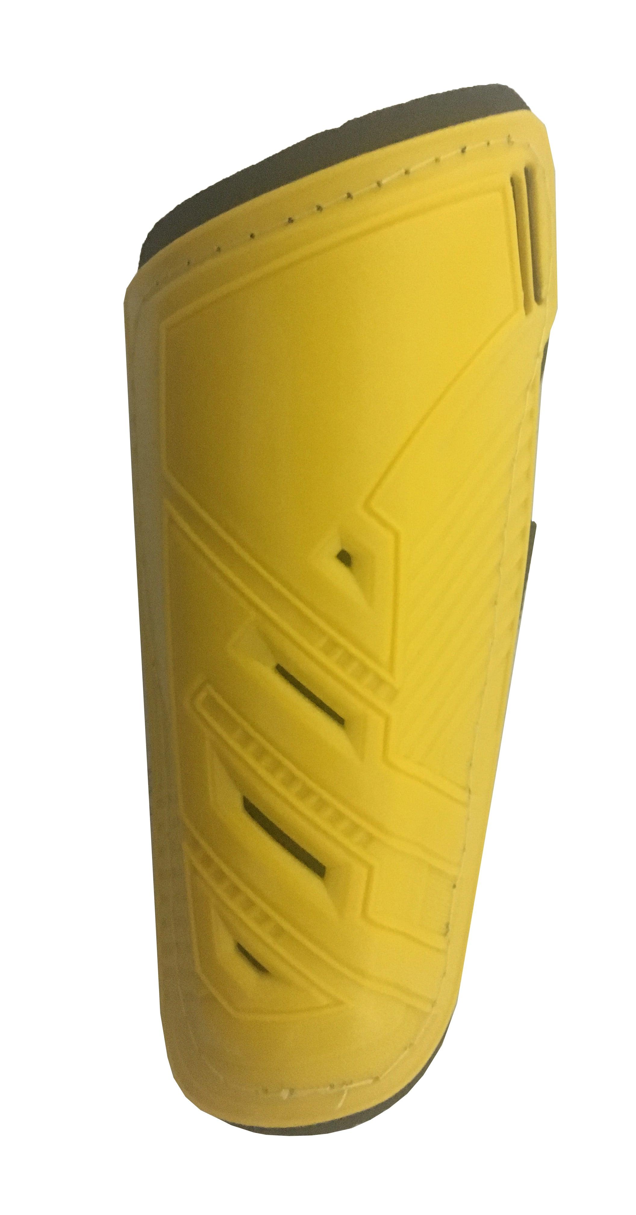 Front view of junior yellow shin pad
