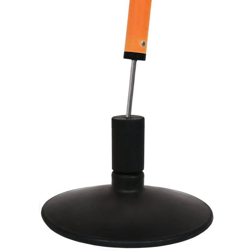 Demonstrating slalom pole connecting to rubber base